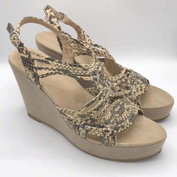 Impo Shoes - Impo Wizzy painted python print wedge sandals, size 8M